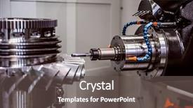  Presentation with shooting - Theme having engineering - metalworking cnc milling machine cutting background and a dark gray colored foreground