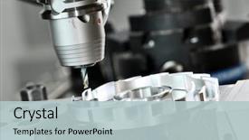  Presentation with industrial engineering - Slides having engineering - milling cutting metalworking process precision background and a lemonade colored foreground