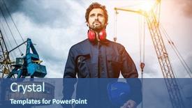  Presentation with mechanical engineering - Beautiful theme featuring engineering - portrait of a mechanical worker backdrop and a ocean colored foreground