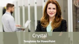  Presentation with server room - Colorful PPT theme enhanced with engineering - portrait of technician standing backdrop and a gray colored foreground