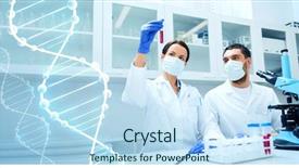  Presentation with test tube laboratory - Slide set with engineering - science chemistry technology biology background and a sky blue colored foreground