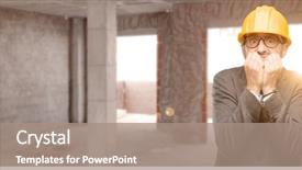  Presentation with engineering desk of civil engineer - Audience pleasing presentation consisting of engineering - senior architect or engineer terrified backdrop and a coral colored foreground