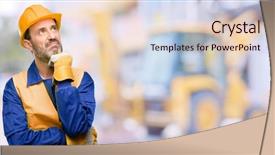  Presentation with foundation engineering construction - Beautiful slide deck featuring engineering - senior engineer man construction worker backdrop and a lemonade colored foreground