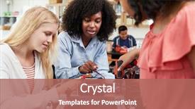  Presentation with vehicle - Audience pleasing PPT theme consisting of engineering - teacher with female pupils building backdrop and a coral colored foreground