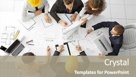  Presentation with professional - PPT layouts with engineering - team of professional engineers working background and a mint green colored foreground