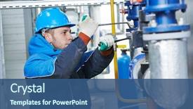  Presentation with system engineering - PPT layouts having engineering - technician of heating system background and a ocean colored foreground