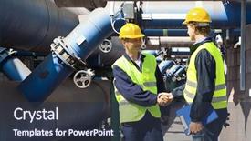  Presentation with waste water - Amazing theme having engineering - two engineers meeting outside backdrop and a tawny brown colored foreground