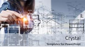  Presentation with engineering - Colorful theme enhanced with engineering - woman engineer at work mixed backdrop and a lemonade colored foreground