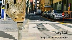  Presentation with excavator - Slides featuring engineering bitumen road - closeup of the hammer background and a  colored foreground