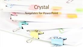  Presentation with binder - Colorful presentation design enhanced with engineering books - documents with binder clips close backdrop and a cream colored foreground