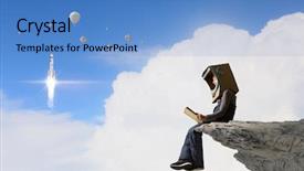  Presentation with astronaut - Beautiful PPT theme featuring engineering books - he want to become astronaut backdrop and a teal colored foreground