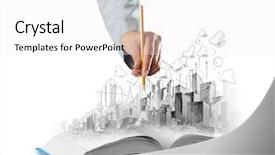  Presentation with engineering - Amazing presentation design having engineering books - opened book and hand drawing backdrop and a white colored foreground