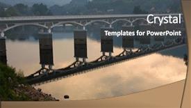  Presentation with shenandoah national park big meadows - PPT theme with engineering bridges - bridge of geres national park background and a dark gray colored foreground