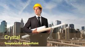  Presentation with blue - Amazing presentation having engineering bridges - engineer with blue print rolls backdrop and a tawny brown colored foreground