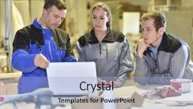  Presentation with teacher and students - Amazing slides having engineering business - group of students listening backdrop and a  colored foreground