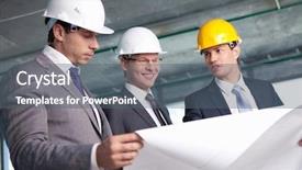  Presentation with black men in suit - Audience pleasing PPT theme consisting of engineering business - men in suits backdrop and a gray colored foreground