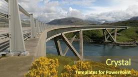  Presentation with bridge engineering - Beautiful PPT theme featuring engineering civil road - bridge at kylesku backdrop and a tawny brown colored foreground
