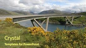  Presentation with bridge engineering - Audience pleasing presentation theme consisting of engineering civil road - kylesku bridge backdrop and a tawny brown colored foreground