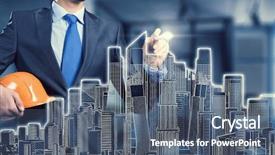  Presentation with construction work - Amazing slides having construction engineering - man engineer at work mixed backdrop and a gray colored foreground