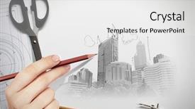  Presentation with hand tools - Amazing slide set having engineering drawing - architectural hand drawn project backdrop and a white colored foreground