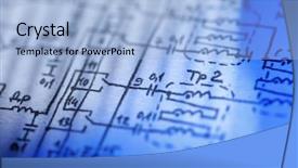  Presentation with engineering - Cool new PPT theme with engineering drawing - electronics schematic backdrop and a light blue colored foreground