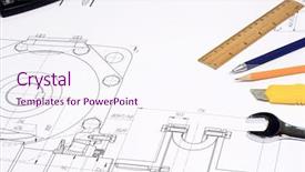  Presentation with pen - Audience pleasing presentation theme consisting of engineering drawing - pen ruler and pencil backdrop and a sky blue colored foreground