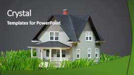  Presentation with economic - PPT theme with engineering economic - close up of home model background and a dark gray colored foreground