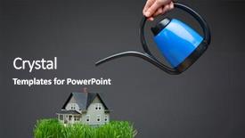  Presentation with economic - Cool new slides with engineering economic - close up of watering pot backdrop and a dark gray colored foreground