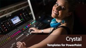  Presentation with electrical engineering - Audience pleasing PPT layouts consisting of engineering electrical - portrait of female audio engineer backdrop and a tawny brown colored foreground