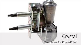  Presentation with wiper motor - Cool new theme with engineering electrical vehicle - wiper blades parts backdrop and a light gray colored foreground