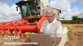  Presentation with wheat - Beautiful slides featuring engineering fields - farmer in wheat field backdrop and a red colored foreground