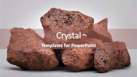  Presentation with ore - PPT theme having heap of natural iron ore background and a tawny brown colored foreground