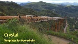  Presentation with ore - PPT theme consisting of iron ore pipeline background and a tawny brown colored foreground