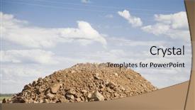  Presentation with road construction - PPT layouts with pile of rock for road background and a lemonade colored foreground