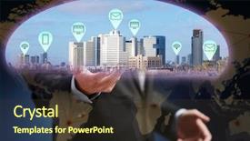  Presentation with media image - Audience pleasing PPT theme consisting of engineering gps - businessperson holding media image backdrop and a tawny brown colored foreground