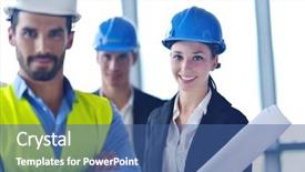  Presentation with business group meeting - PPT theme enhanced with engineering groups - business people group on meeting background and a ocean colored foreground