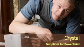  Presentation with air conditioning - PPT layouts having air conditioning technician prepares background and a tawny brown colored foreground