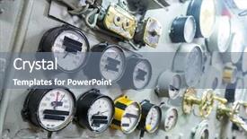  Presentation with automotive dashboard interior engineering - Beautiful presentation theme featuring engineering interior of aircraft carrier backdrop and a gray colored foreground