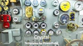  Presentation with engineering - Theme consisting of engineering interior of aircraft carrier background and a gray colored foreground