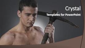  Presentation with construction worker harassment workplace - Colorful presentation theme enhanced with engineering optimization - construction worker portrait holding backdrop and a dark gray colored foreground