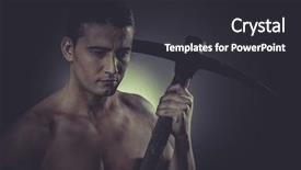  Presentation with construction - Amazing presentation theme having engineering optimization - construction worker portrait holding backdrop and a dark gray colored foreground