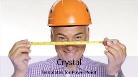  Presentation with tape measure - PPT layouts enhanced with engineering optimization - senior architect man holding background and a light blue colored foreground