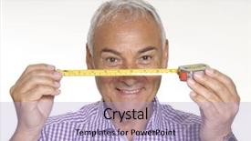  Presentation with measure for measure - Presentation design featuring young hipster girl sitting on rock with book vintage photo background and a gray colored foreground