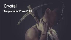  Presentation with construction - Beautiful slide set featuring engineering optimization - tool construction worker portrait holding backdrop and a dark gray colored foreground