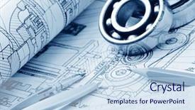  Presentation with engineering drawing tools - Audience pleasing slides consisting of engineering paper - industrial drawing detail and several backdrop and a sky blue colored foreground