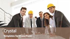  Presentation with professional - Amazing theme having engineering paper - team of professional engineers working backdrop and a violet colored foreground