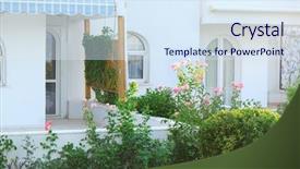  Presentation with modern building - Slides consisting of engineering patrimoine - view of modern building background and a  colored foreground