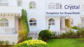  Presentation with engineering - PPT theme having engineering patrimoine - view of modern building background and a  colored foreground