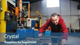  Presentation with mechanical company - Theme with engineering people manufacturing industry background and a  colored foreground