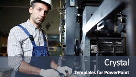  Presentation with starting system - Cool new slide deck with engineering personnel - confident worker in gloves backdrop and a ocean colored foreground